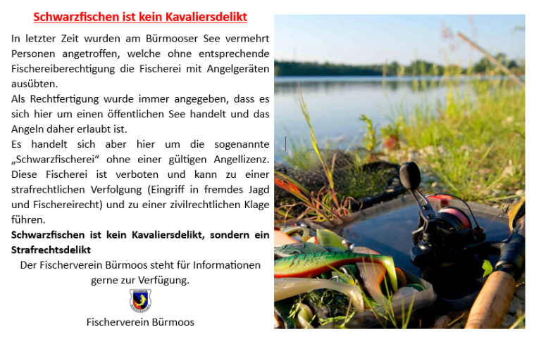 Schwarzfischen ist kein Kavaliersdelikt am Bürmooser See